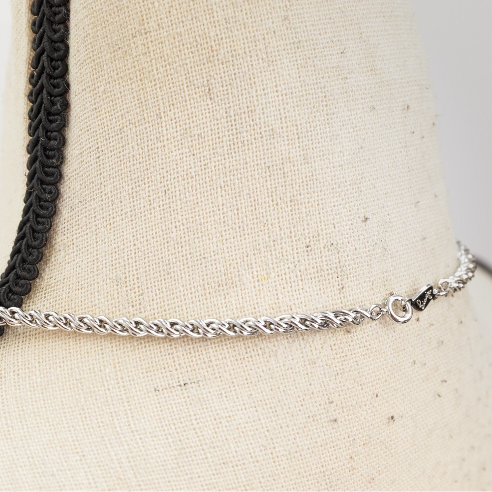 Vintage Biagi silver choker bar choker minimalist timeless classic style 90s Y2K - Picture 12 of 15